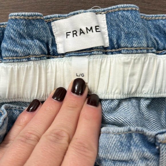 Frame Paperbag Elastic Denim Shorts - Picture 3 of 4